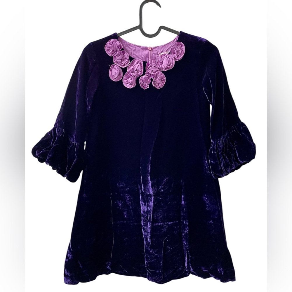 Halabaloo Violet Crushed Velvet Dress